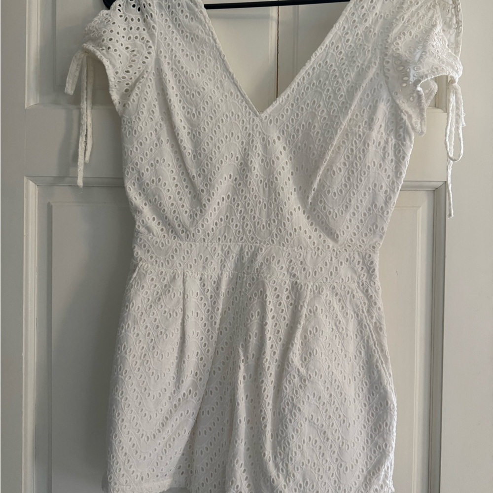 Express White shorts romper